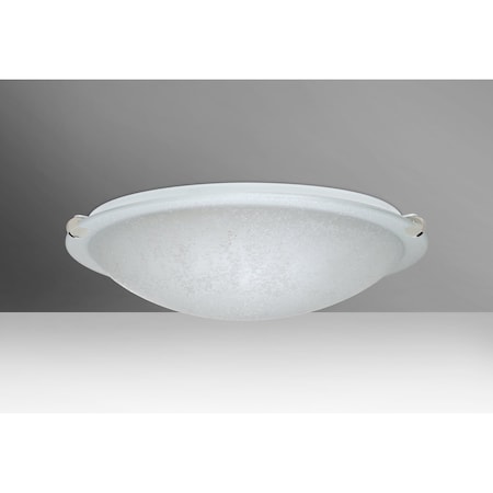 Besa Lighting Trio 16 Ceiling, Stucco, Polished Nickel Clips, 2x100W Incandescent 9681ST-PN